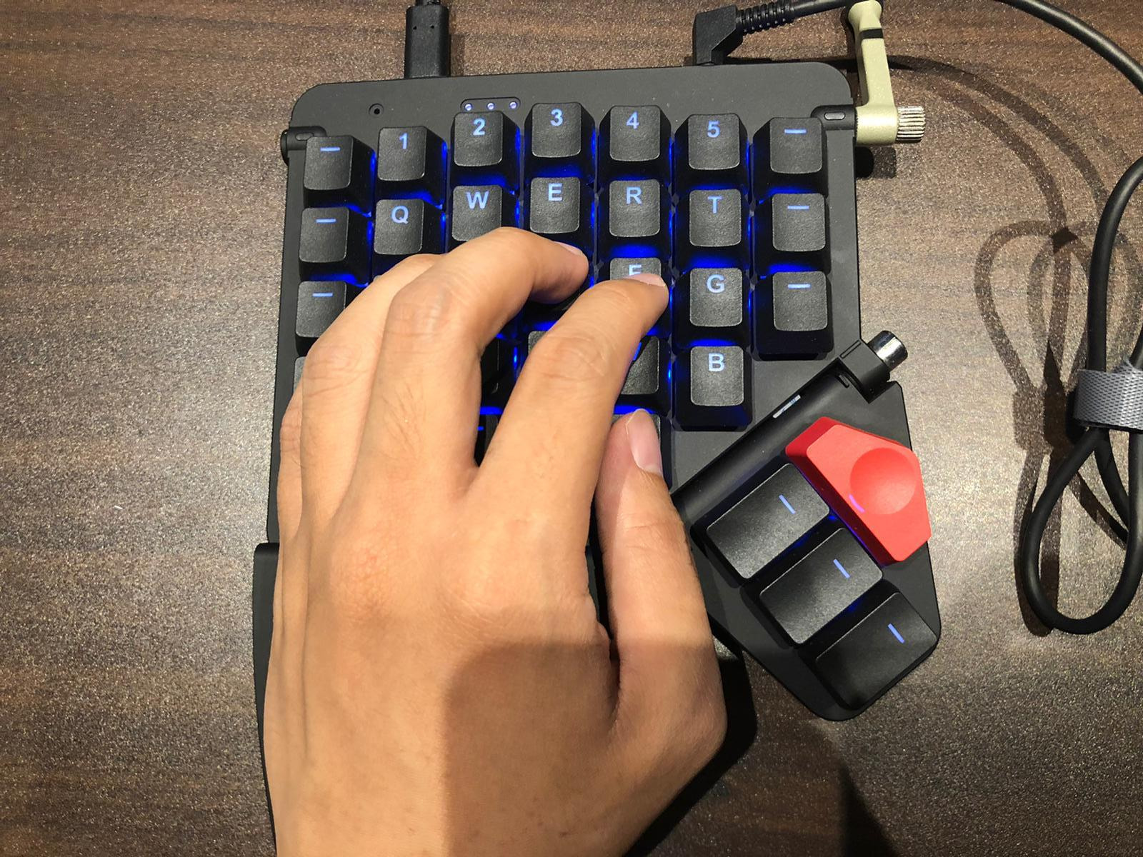 Hands placed on the command key.